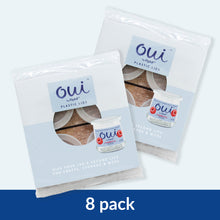 Packaging for clear Oui by Yoplait plastic lids, 8-Pack.
